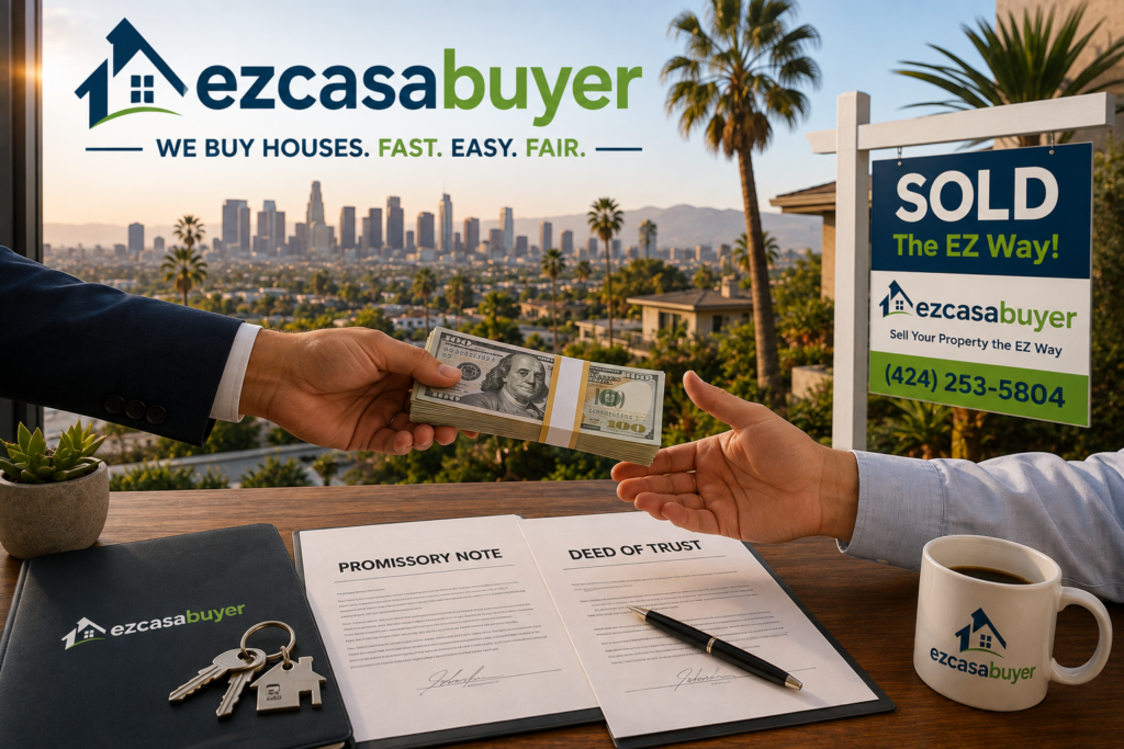 Los Angeles CA cash exchange for promissory note and deed of trust, serving note sellers including Malibu CA.