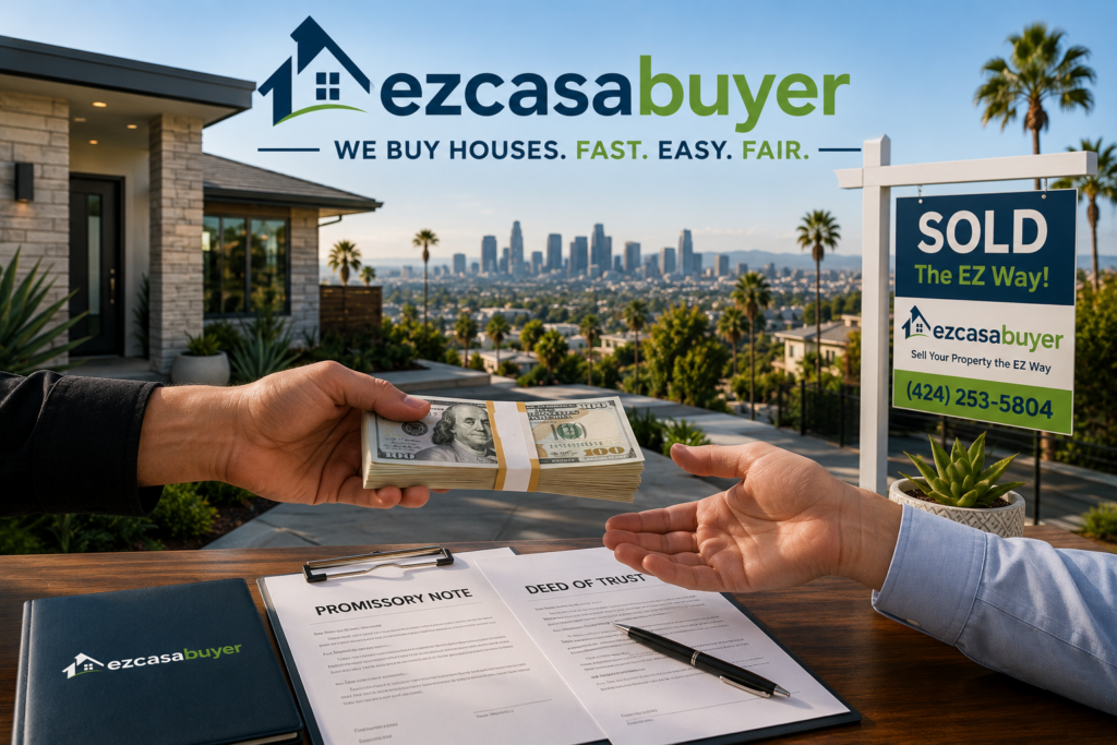 Los Angeles CA cash exchange for promissory note and deed of trust, serving note sellers including Malibu CA.